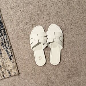 Elegant White Slide Sandals